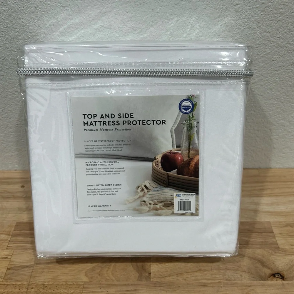 Harbor Home Mattress Top Protector Microban Treated Sz King NEW